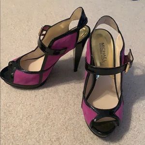 Michael Kors purple and black heels